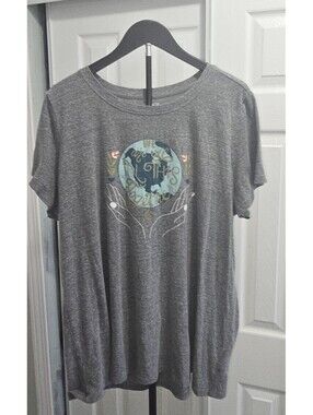Torrid Size 3 Tee Slim Fit Grey Earth Graphic We Are All In This Together Top